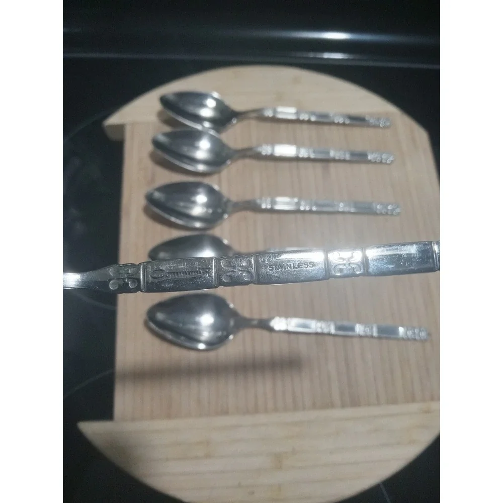 Oneida Community MADRID‎  No Black  Stainless 6 TeaSpoons   See Pictures